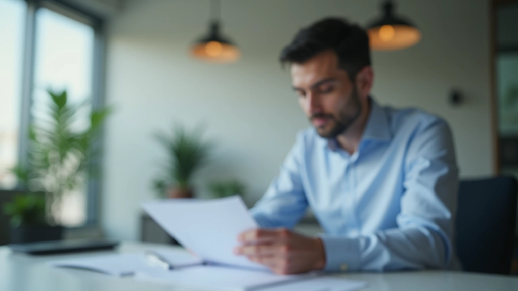 Financial advisor reviewing halal investment portfolio documents with client in modern office setting