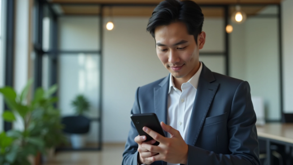 Person using mobile banking app to check Islamic savings account balance and investment returns